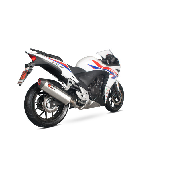 Scorpion Exhaust Honda CBR500 R 2013 - 2015 Serket Parallel Slip-on Brushed Stainless Steel Sleeve
